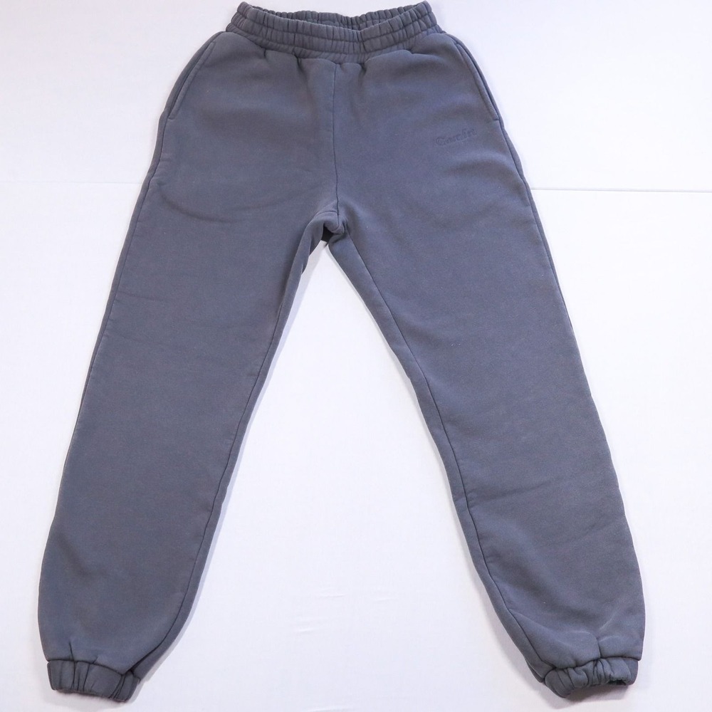 Comfrt Sweatpants Unisex Small Charcoal Gray Fleece Logo Joggers Heavyweight S